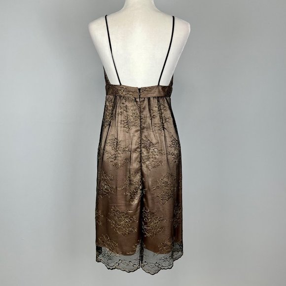 ABS Allen Schwartz Black Mesh Overlay Sleeveless Cocktail Slip Dress size 4 - Picture 8 of 13
